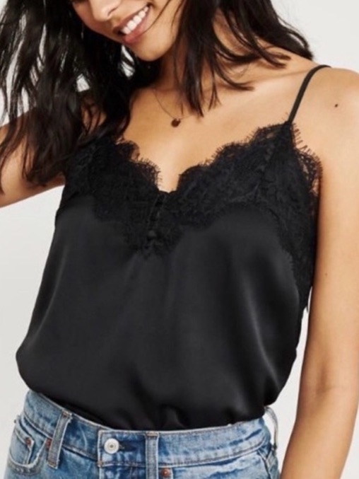 Scallop Lace Trim Satin Camisole - Nwt, Size M
